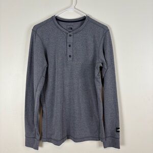 The North Face Terry Long Sleeve Henley Shirt Size Men’s Small Blue